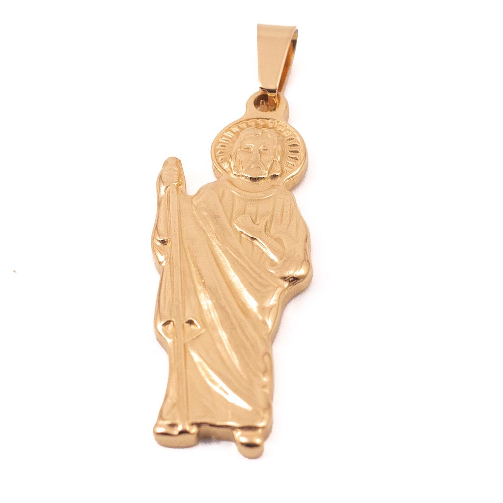 JE994 Dije Acero San Judas Dorado Grande 4 cm