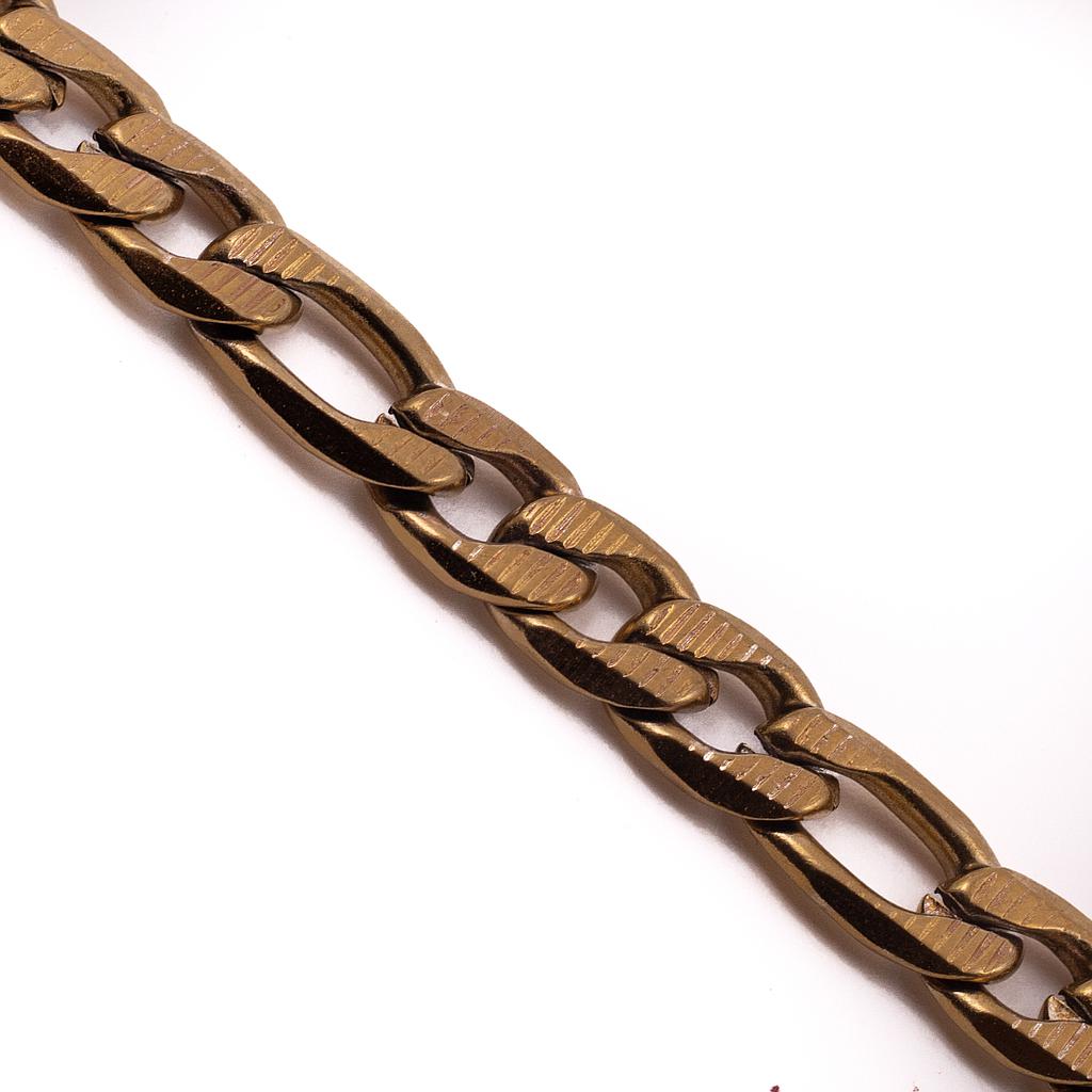PUL9412	 Pulsera Acero Dorada Gruesa 22 cm