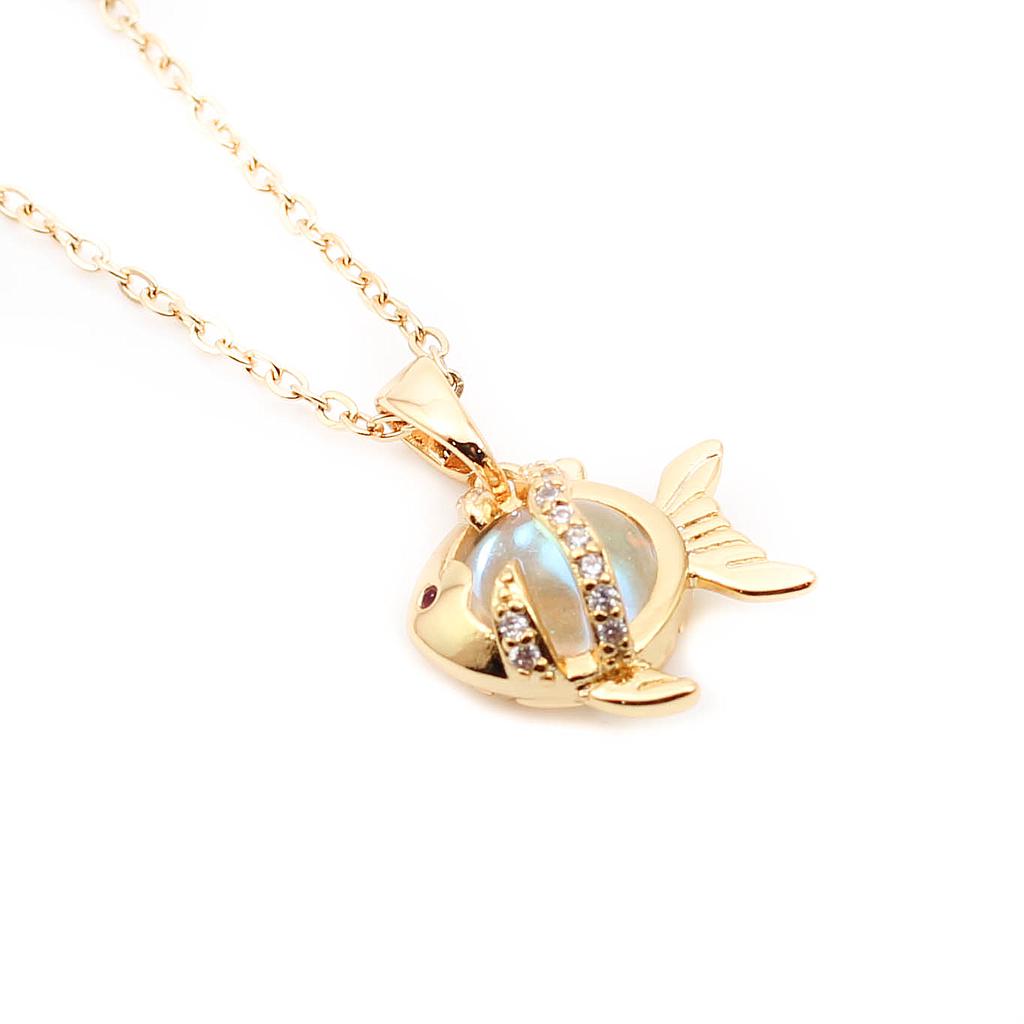COL22103 Collar Acero dorado Sencillo figuras
