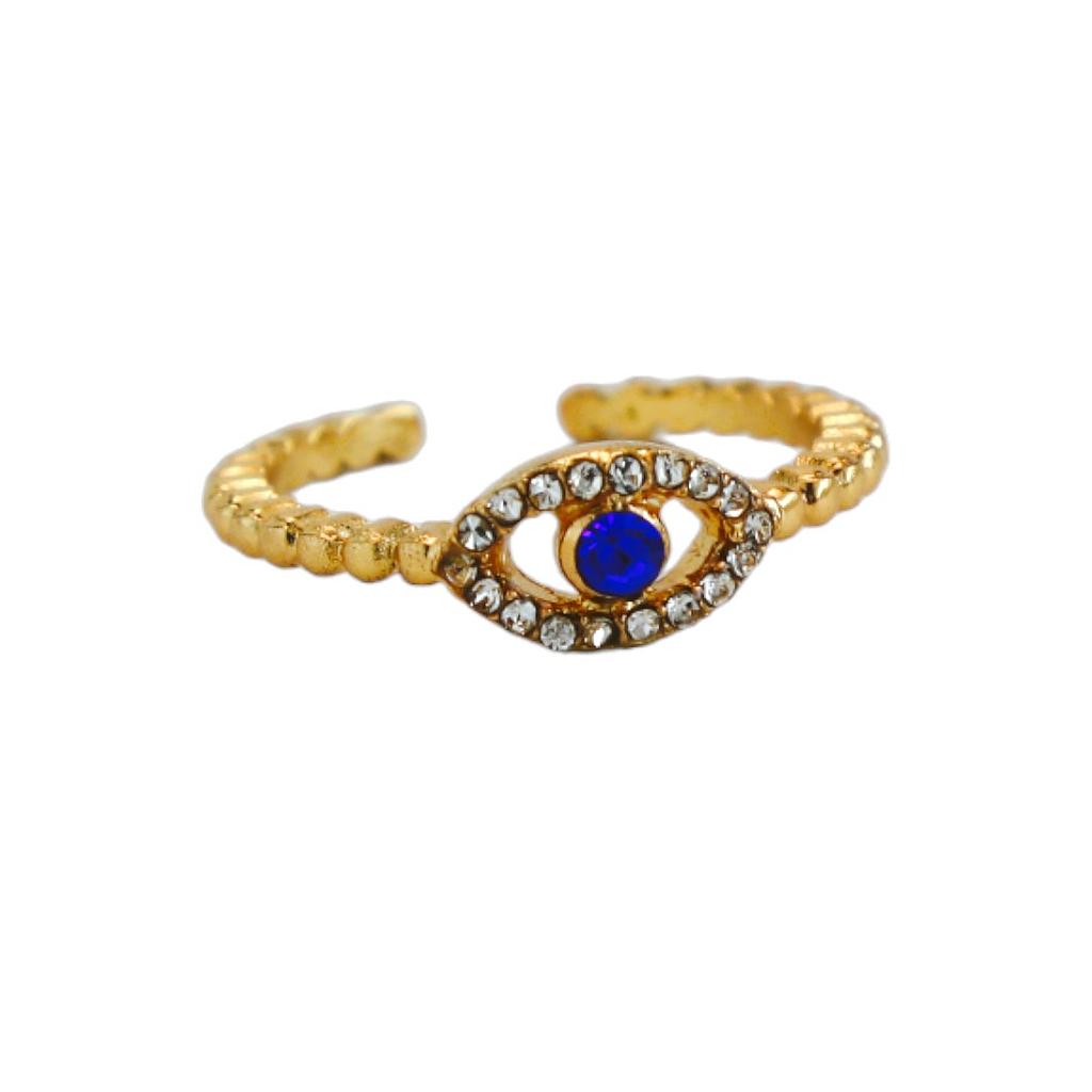 AN4517 Anillo ojo turquesa chico bisutería