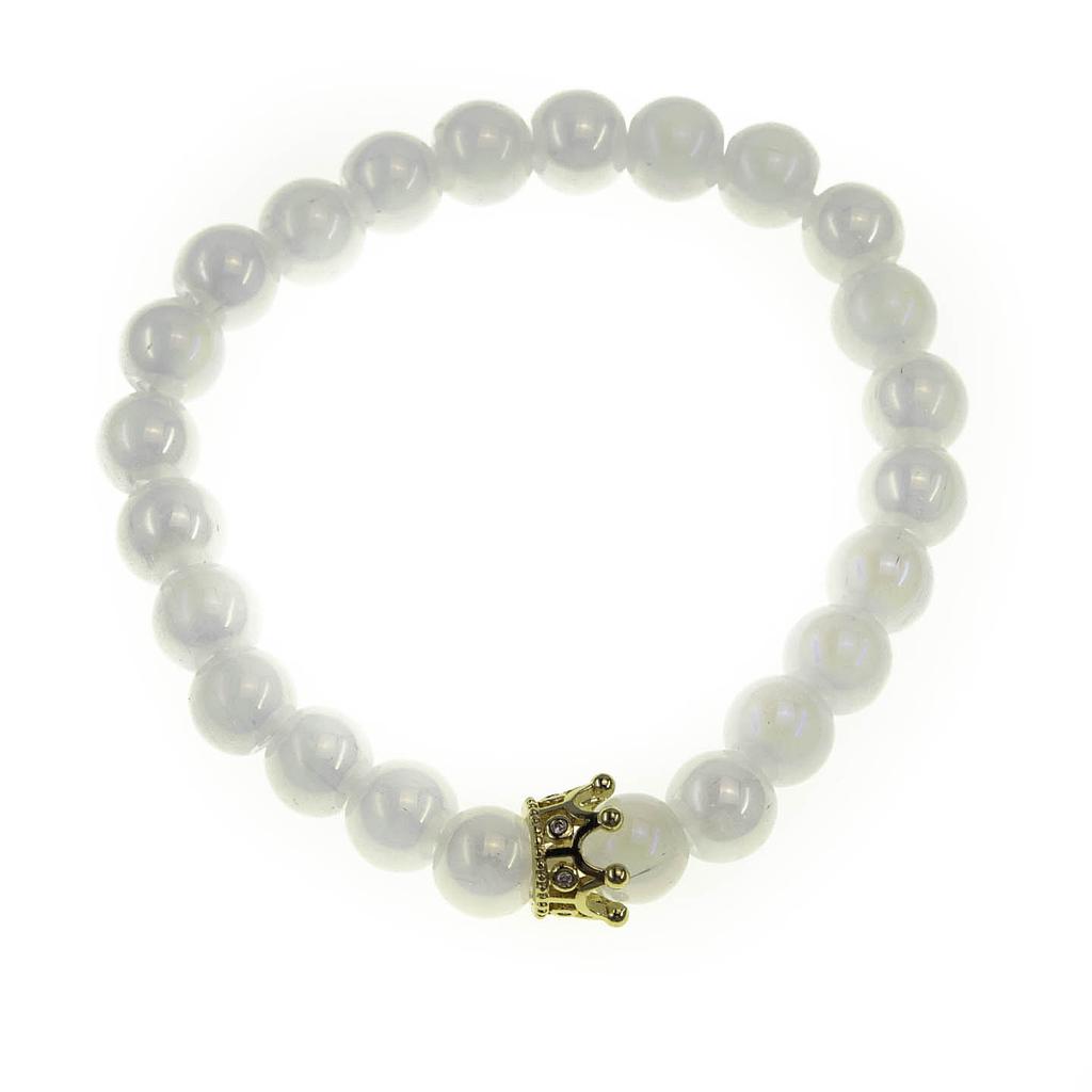 PUL23118 Pulsera Bisutería blanca reina