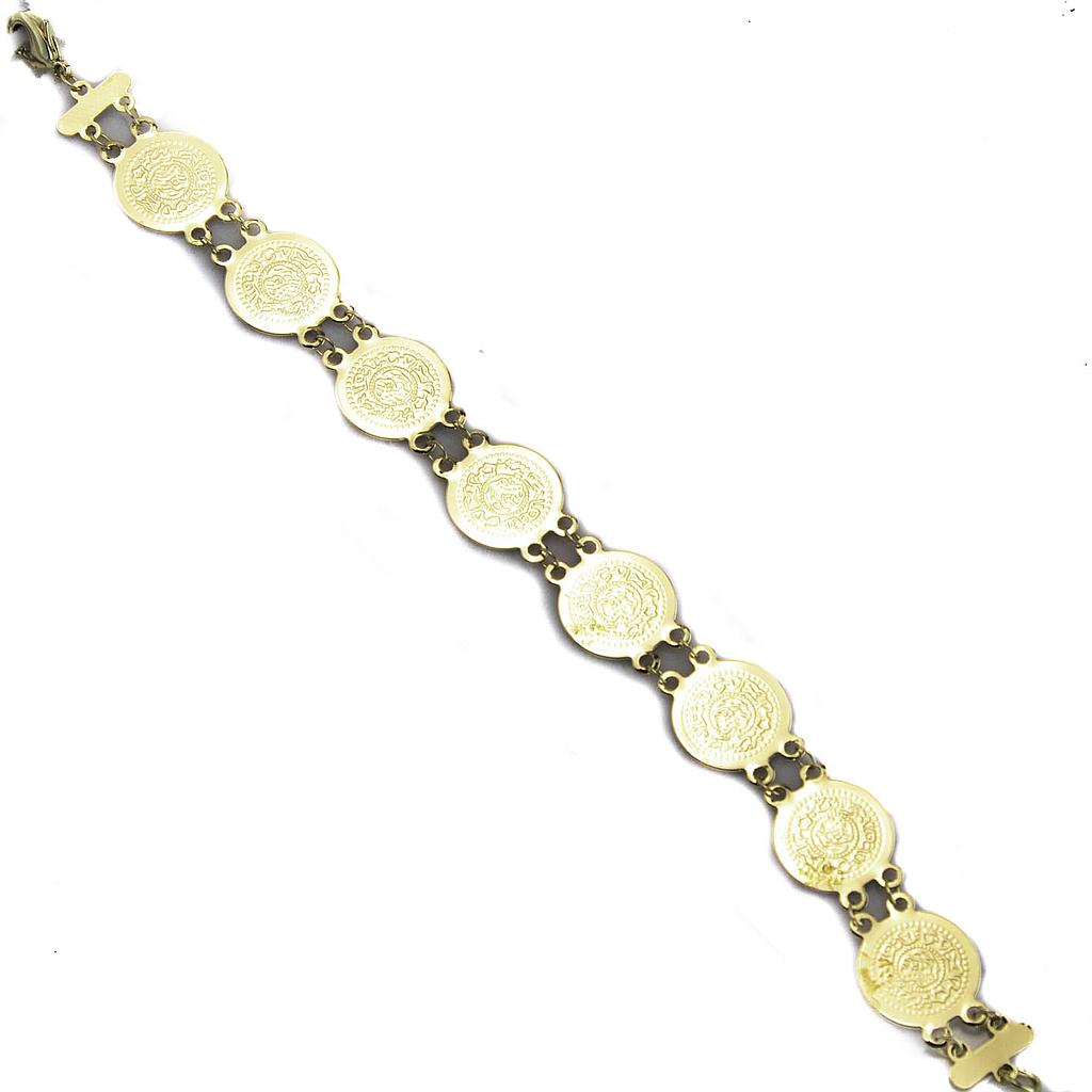 PUL23324 Pulsera Bisutería Dorada con Medallas Chicas o Grandes 20 cm