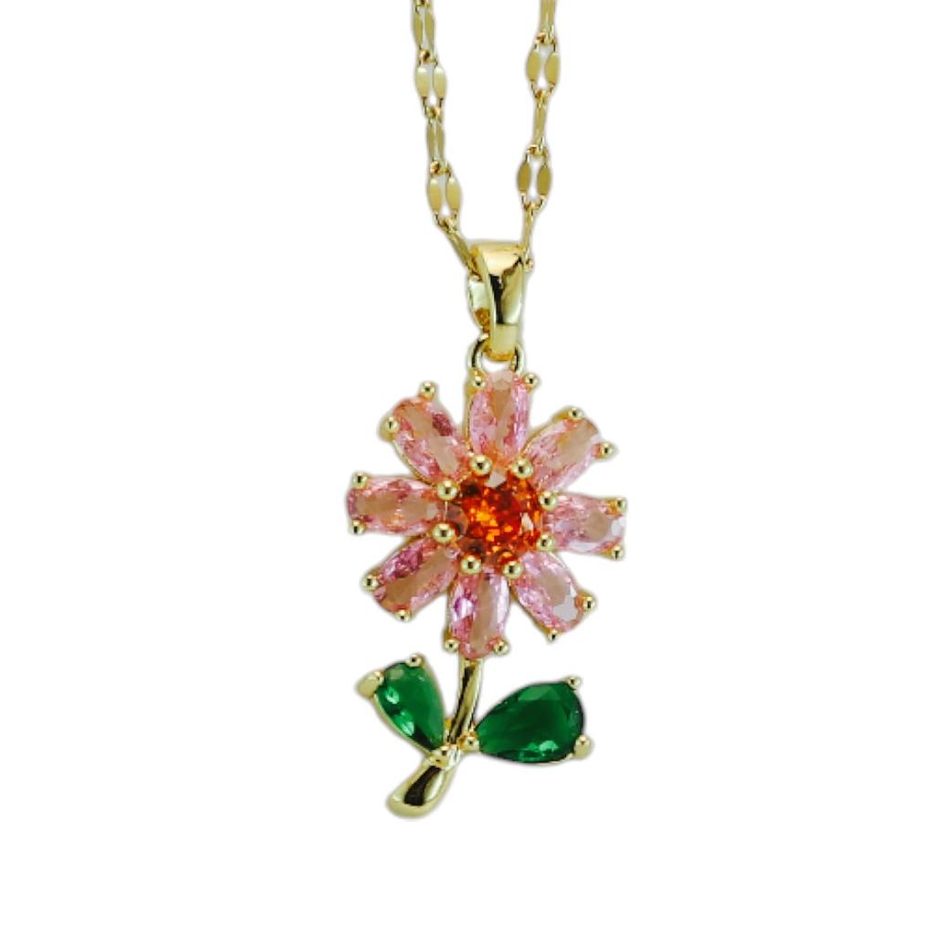 COL248843 Collar Acero Flor