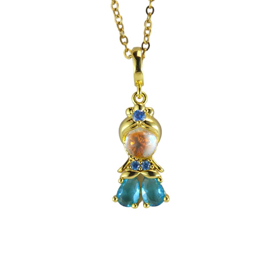 COL955 Collar Acero Dorado Princesas