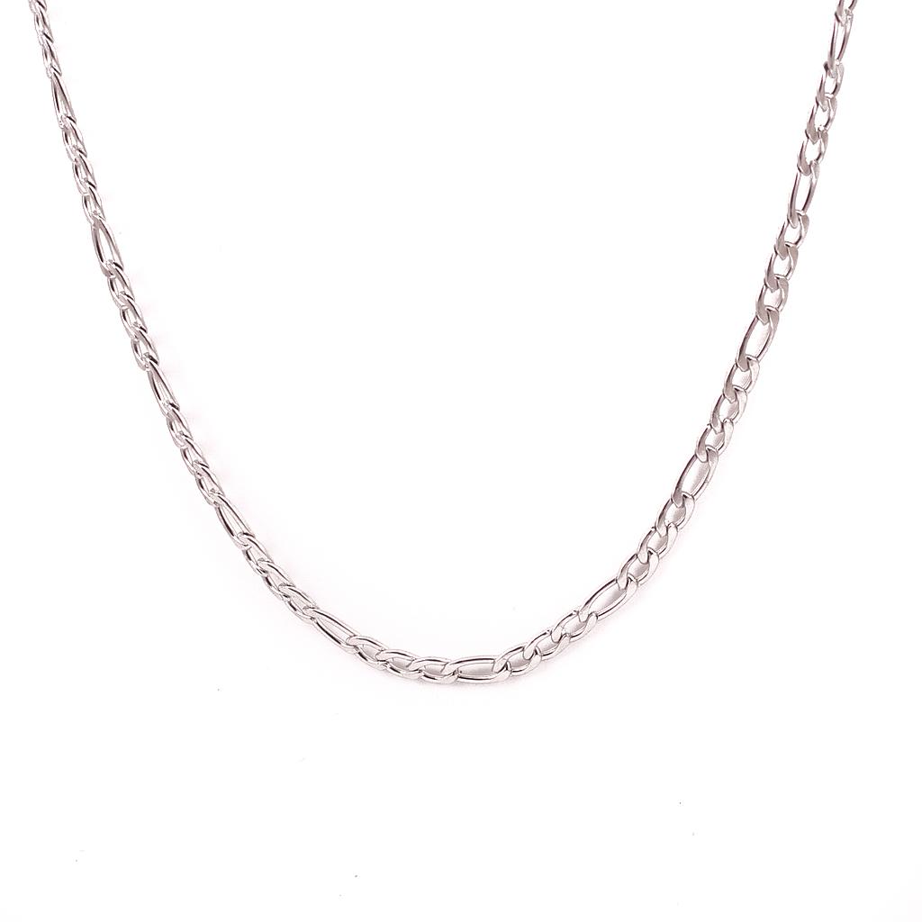 COL363 Cadena Acero  3-1 Plata medina 55 cm .1