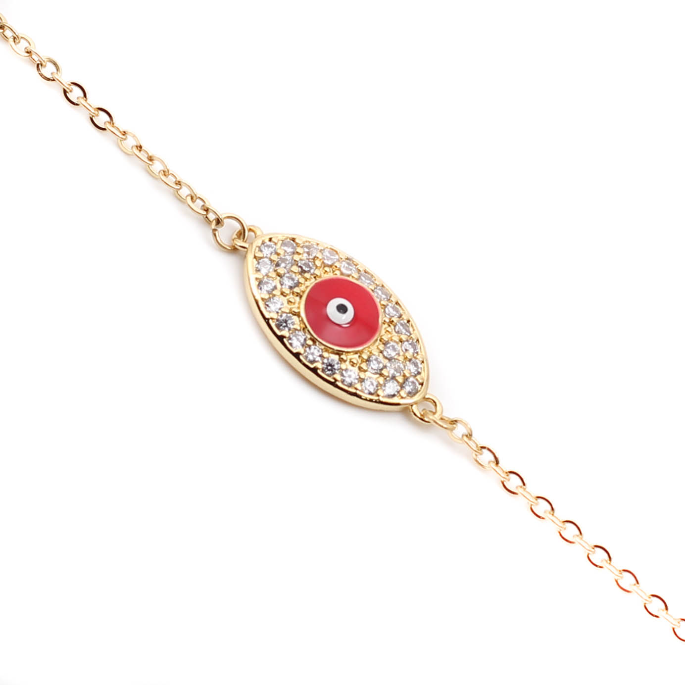 PUL22119 Pulsera Acero Ojo tusrco dorador