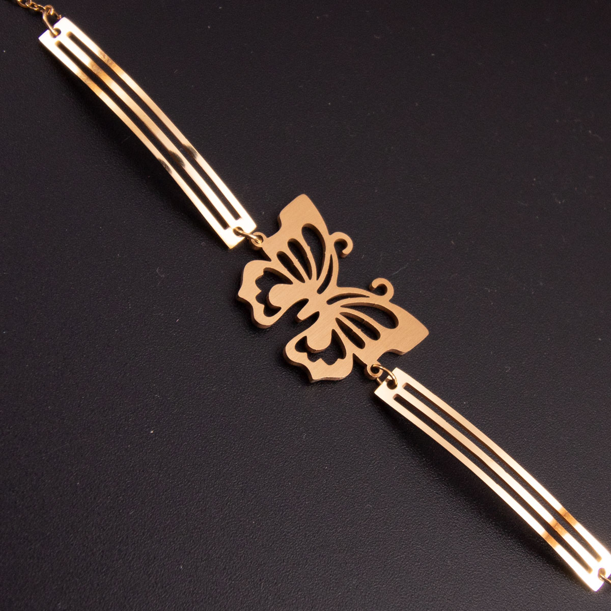 PUL207	Pulsera de Barras Acero Dorado
