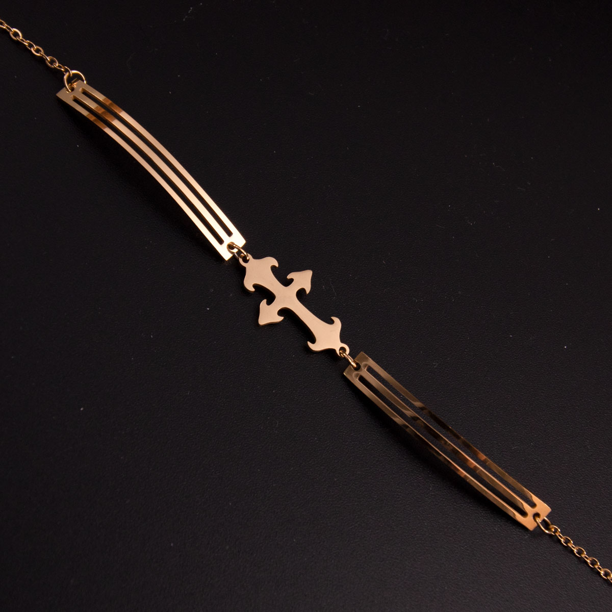 PUL207	Pulsera de Barras Acero Dorado