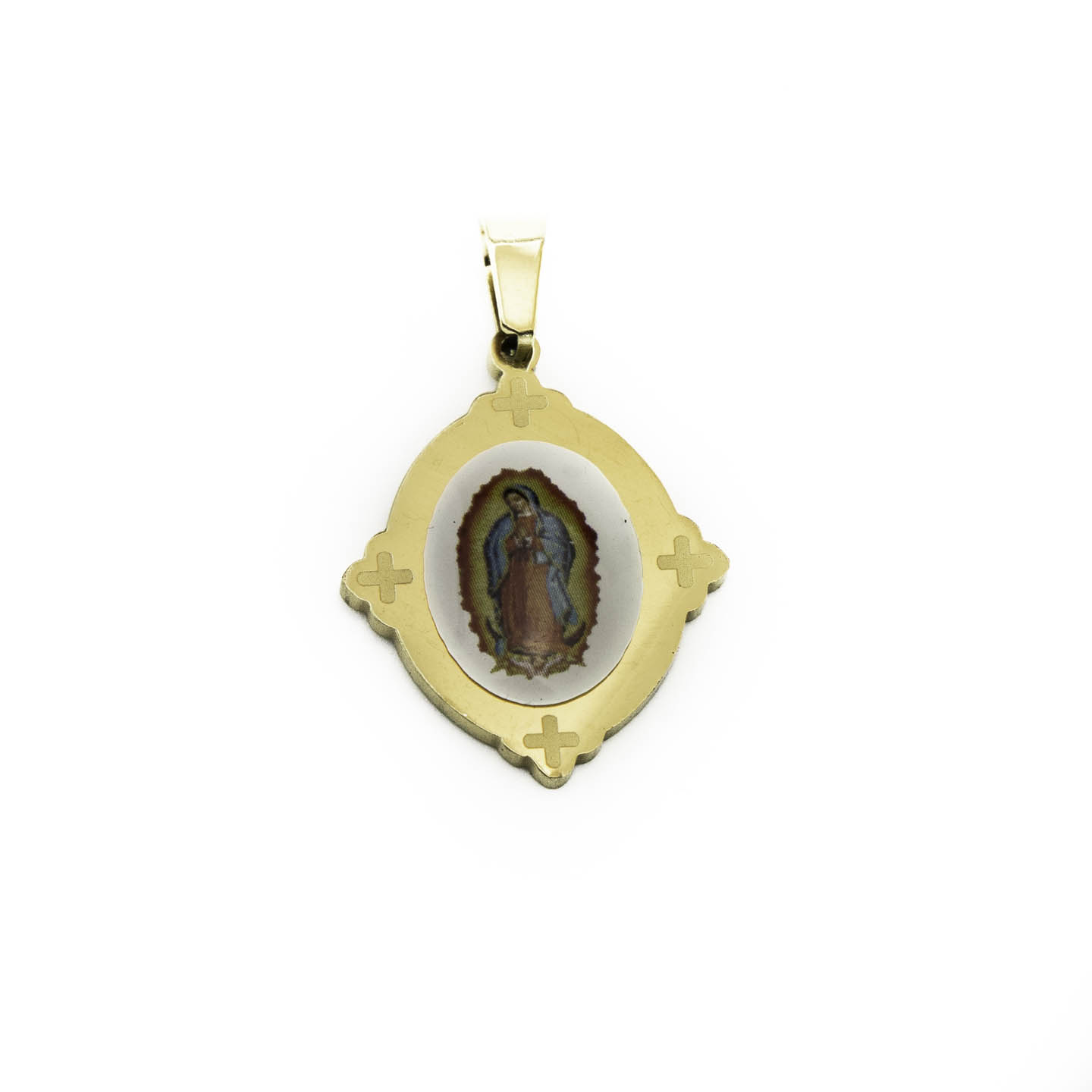 JE1177 Dije Acero Virgen Dorada Color
